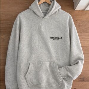 Fear of God Essentials Light Gray Hoodie